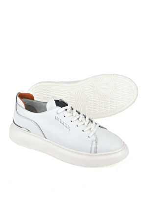 Ziya, Erkek Hakiki Deri Sneaker 151987Z024 Beyaz