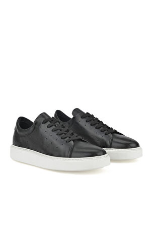 Ziya, Erkek Hakiki Deri Sneaker 1511026Z895 Siyah
