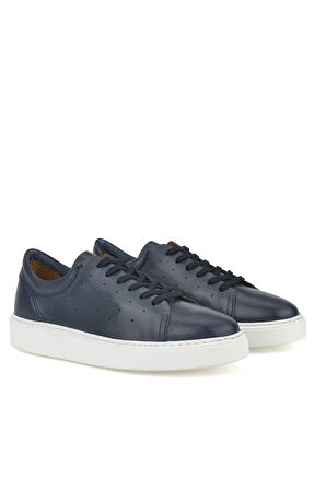 Ziya, Erkek Hakiki Deri Sneaker 1511026Z895 Lacivert