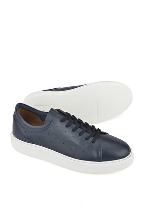 Ziya, Erkek Hakiki Deri Sneaker 1511026Z895 Lacivert