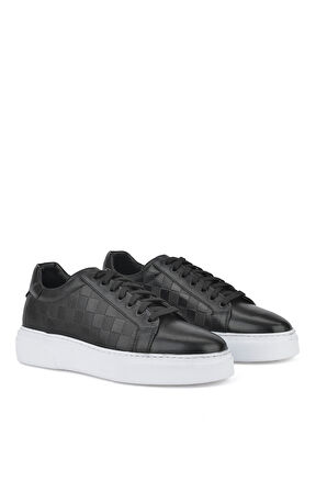 Ziya, Erkek Hakiki Deri Sneaker 1511026Z412 Siyah