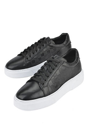 Ziya, Erkek Hakiki Deri Sneaker 1511026Z412 Siyah
