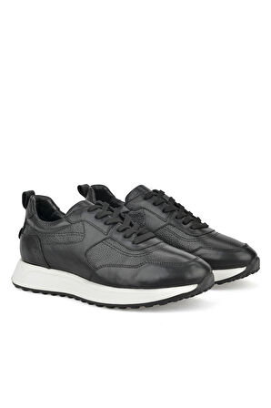 Ziya, Erkek Hakiki Deri Sneaker 1511026Z280 Siyah