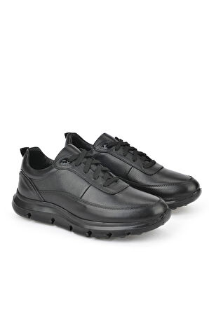 Ziya, Erkek Hakiki Deri Sneaker 151983ZF902 Siyah