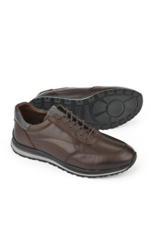 Ziya, Erkek Hakiki Deri Sneaker 1511002Z415 Kahve