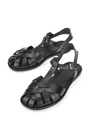 Ziya, Kadın Hakiki Deri Sandalet 1511010Z07 Siyah