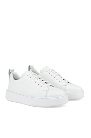 Ziya, Erkek Hakiki Deri Sneaker 1511026Z875Y Beyaz