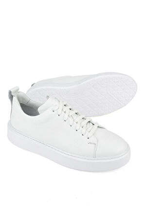 Ziya, Erkek Hakiki Deri Sneaker 1511026Z875Y Beyaz