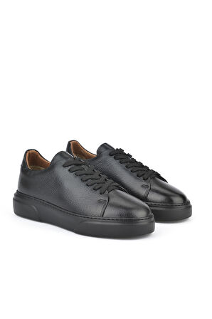Ziya, Erkek Hakiki Deri Sneaker 151423Z511 Siyah