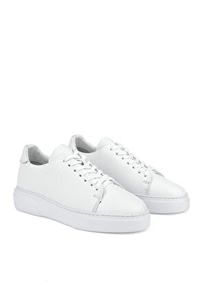 Ziya, Erkek Hakiki Deri Sneaker 151423Z511 Beyaz
