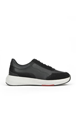 Ziya, Erkek Hakiki Deri Sneaker 151423Z520 Siyah