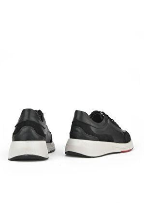 Ziya, Erkek Hakiki Deri Sneaker 151423Z520 Siyah