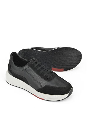 Ziya, Erkek Hakiki Deri Sneaker 151423Z520 Siyah