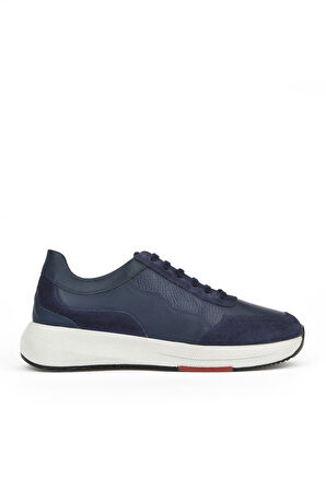 Ziya, Erkek Hakiki Deri Sneaker 151423Z520 Lacivert