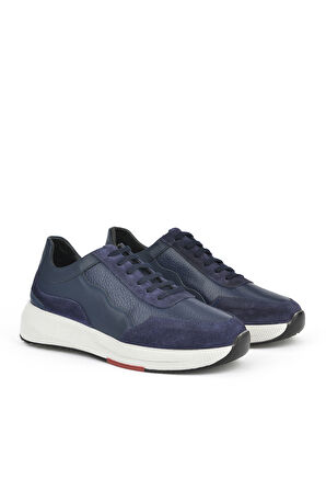 Ziya, Erkek Hakiki Deri Sneaker 151423Z520 Lacivert