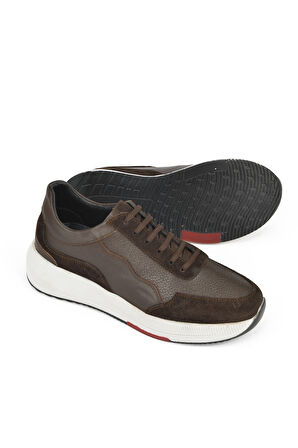 Ziya, Erkek Hakiki Deri Sneaker 151423Z520 Kahve
