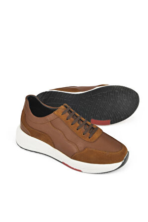 Ziya, Erkek Hakiki Deri Sneaker 151423Z520 Taba