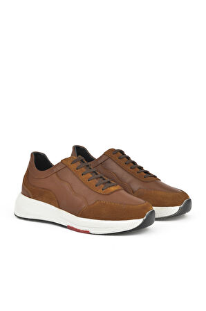 Ziya, Erkek Hakiki Deri Sneaker 151423Z520 Taba