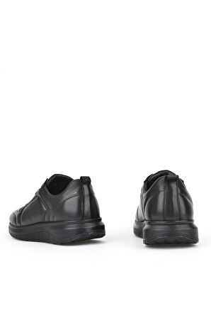 Ziya, Erkek Hakiki Deri Konfor Ayakkabı 151123Z3658 Siyah