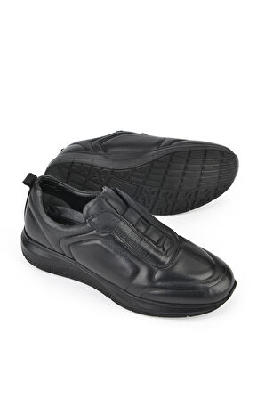 Ziya, Erkek Hakiki Deri Konfor Ayakkabı 151123Z3658 Siyah