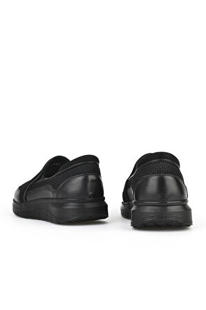 Ziya, Erkek Hakiki Deri Konfor Ayakkabı 151123Z3680 Siyah