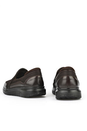 Ziya, Erkek Hakiki Deri Konfor Ayakkabı 151123Z3680 Kahve