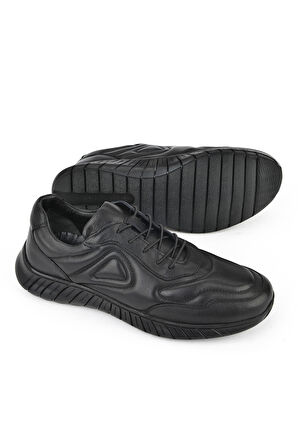 Ziya, Erkek Hakiki Deri Konfor Ayakkabı 151123Z2500 Siyah