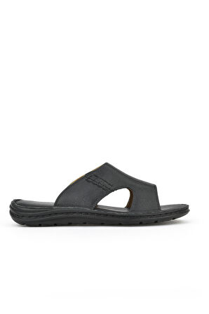 Ziya, Erkek Hakiki Deri Konfor Terlik 1511052Z0321 Siyah