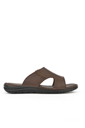 Ziya, Erkek Hakiki Deri Konfor Terlik 1511052Z0321 Kahve