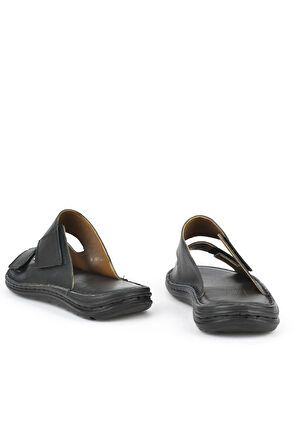 Ziya, Erkek Hakiki Deri Konfor Terlik 1511052Z0315 Siyah