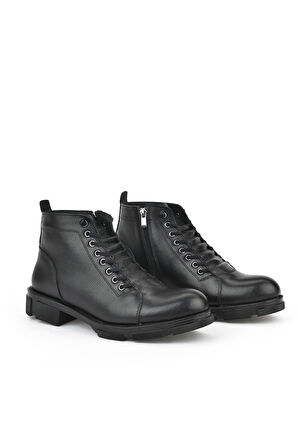 Ziya, Erkek Hakiki Deri Kürklü Bot 153999Z001 Siyah