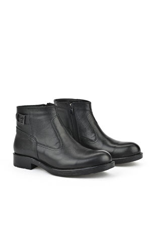 Ziya, Erkek Hakiki Deri Kürklü Bot 153999Z0442 Siyah