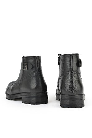 Ziya, Erkek Hakiki Deri Kürklü Bot 153999Z04412 Siyah