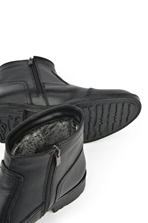 Ziya, Erkek Hakiki Deri Kürklü Bot 153999Z04413 Siyah