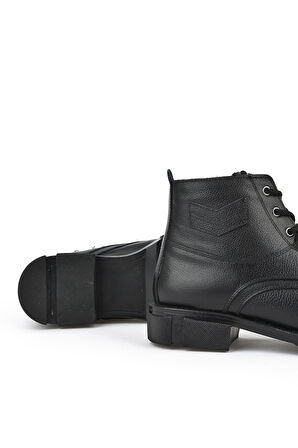 Ziya, Erkek Hakiki Deri Kürklü Bot 153999Z045 Siyah