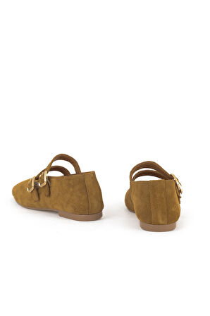 Ziya, Kadın Hakiki Deri Babet 153111Z4083 Camel