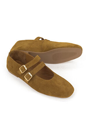 Ziya, Kadın Hakiki Deri Babet 153111Z4083 Camel