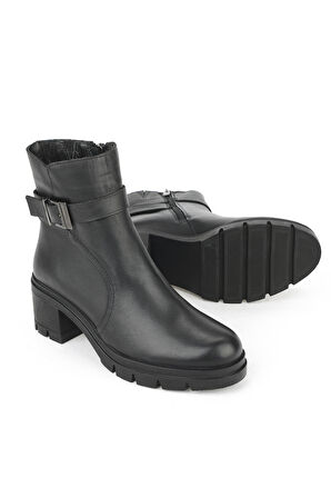 Ziya, Kadın Hakiki Deri Bot 1531022Z7694 Siyah