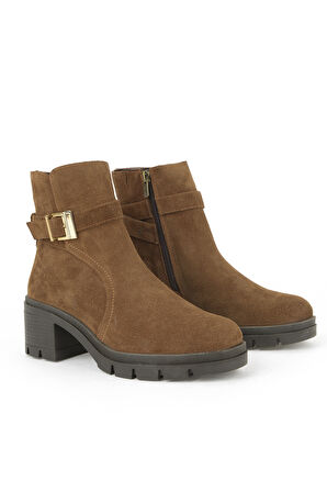 Ziya, Kadın Hakiki Deri Bot 1531022Z76942 Tütün