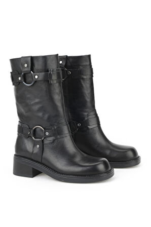 Ziya, Kadın Hakiki Deri Çizme 1531022Z7619 Siyah