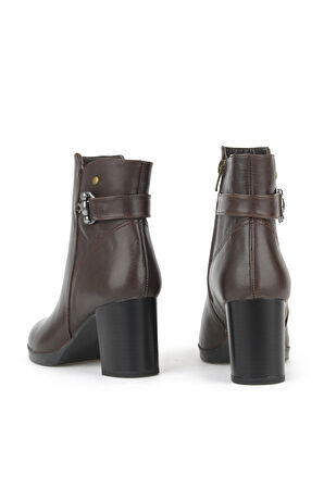 Ziya, Kadın Hakiki Deri Bot 1531022Z7571 Kahve