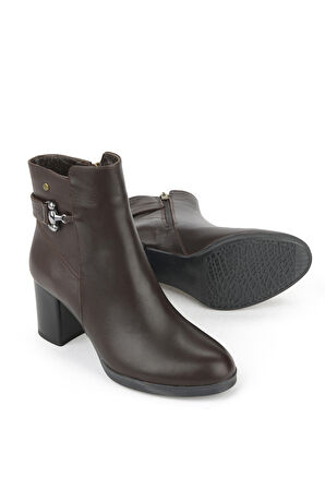 Ziya, Kadın Hakiki Deri Bot 1531022Z7571 Kahve