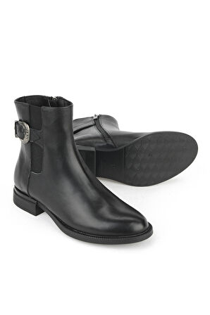 Ziya, Kadın Hakiki Deri Bot 1531022Z7614 Siyah