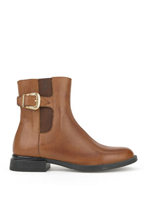 Ziya, Kadın Hakiki Deri Bot 1531022Z7614 Taba