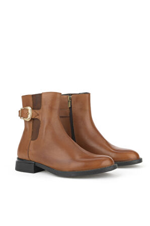 Ziya, Kadın Hakiki Deri Bot 1531022Z7614 Taba