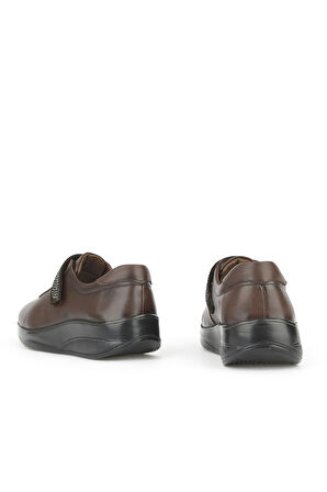 Ziya, Kadın Hakiki Deri Konfor Ayakkabı 15355Z2417 Kahve