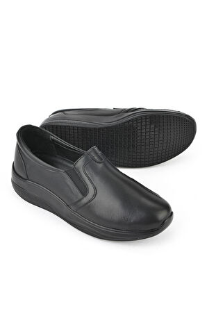 Ziya, Kadın Hakiki Deri Konfor Ayakkabı 15355Z2665 Siyah