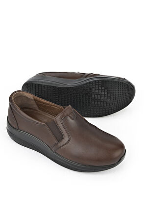 Ziya, Kadın Hakiki Deri Konfor Ayakkabı 15355Z2665 Kahve