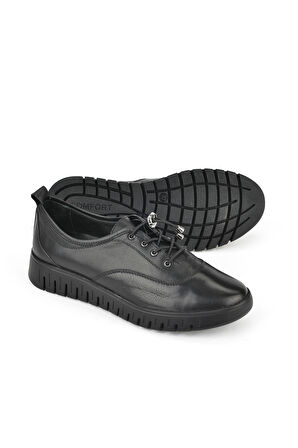 Ziya, Kadın Hakiki Deri Konfor Ayakkabı 15355Z27671 Siyah