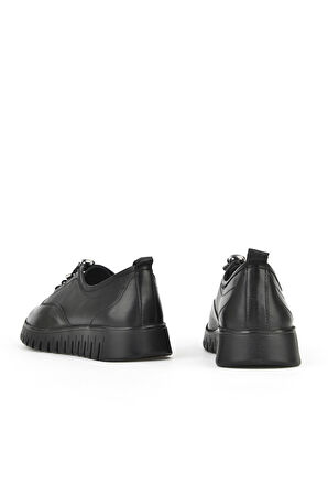 Ziya, Kadın Hakiki Deri Konfor Ayakkabı 15355Z27671 Siyah